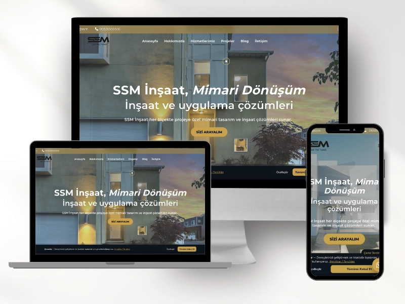 SSM Müteahhitlik Web Sitesi – Profesyonel ve Mobil Uyumlu Tasarım